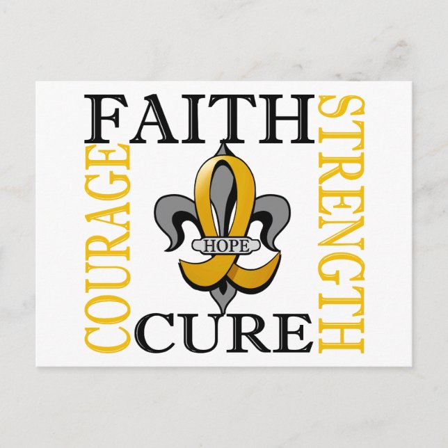 Fleur De Lis 3 Childhood Cancer Postcard (Front)