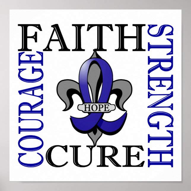 Fleur De Lis 3 Colon Cancer Poster (Front)