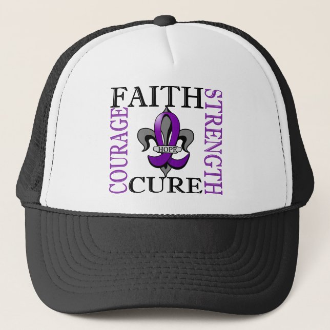 Fleur De Lis 3 Epilepsy Trucker Hat (Front)
