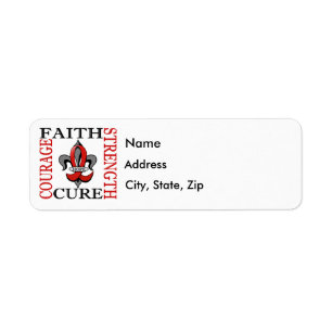 Fleur De Lis 3 Heart Disease Return Address Label