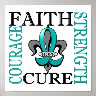 Fleur De Lis 3 Ovarian Cancer Poster