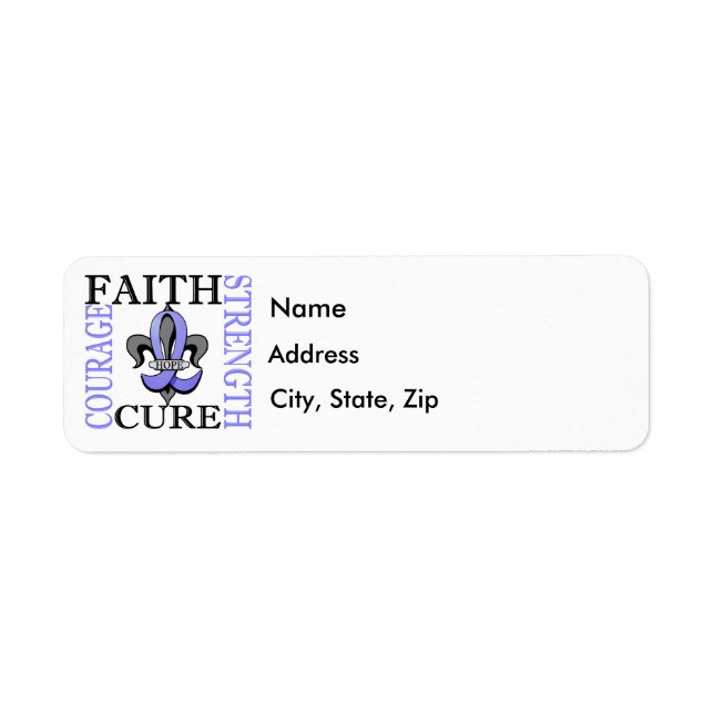 Fleur De Lis 3 Prostate Cancer Return Address Label (Front)