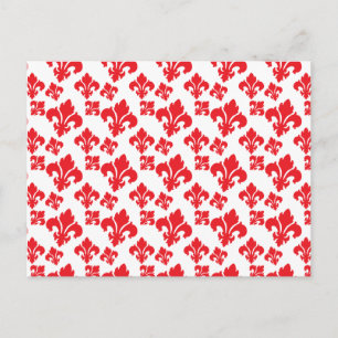 Fleur De Lis 4 Red Postcard