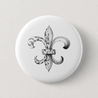 fleur-de-lis 6 cm round badge
