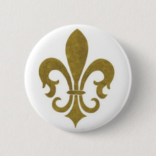 FLEUR DE LIS 6 CM ROUND BADGE