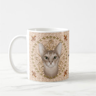 Fleur De Lis Abyssinian Cat  mug