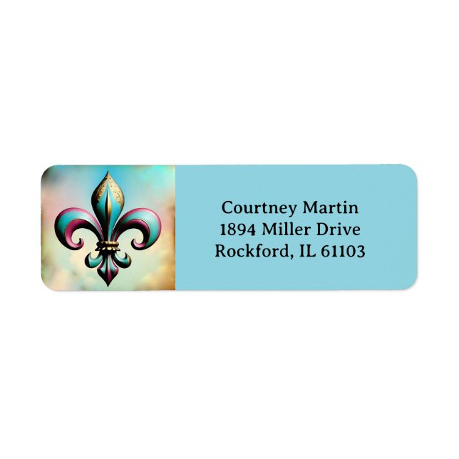 Fleur de lis Adress Label Return Address Label (Front)