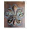 Fleur De Lis, Aged Copper-Look Printed