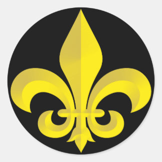 Fleur De Lis Art Gold Classic Round Sticker
