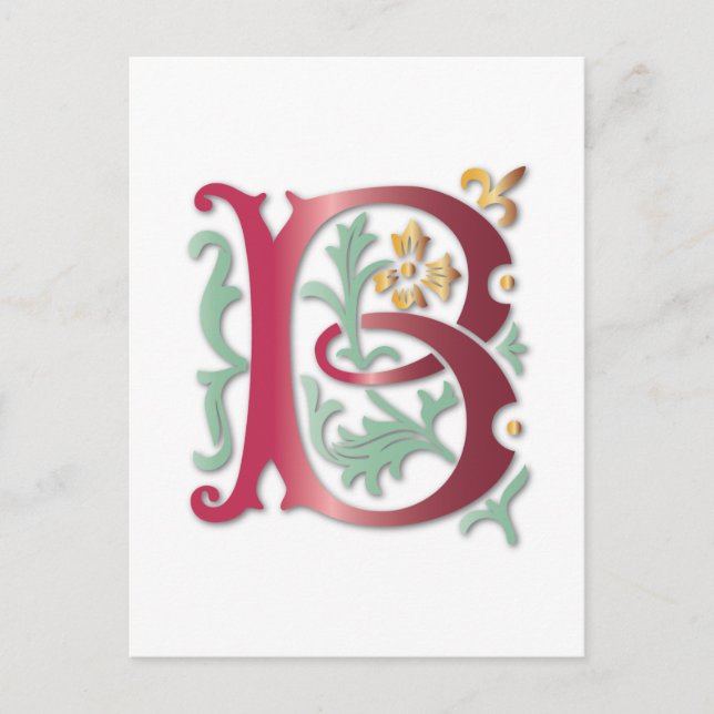 Fleur-de-lis B Monogram Postcard (Front)