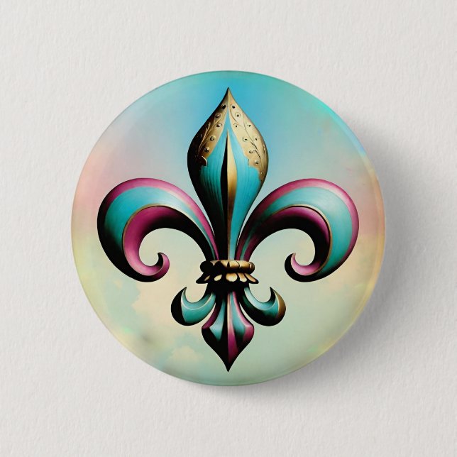 Fleur de lis Badge Button (Front)
