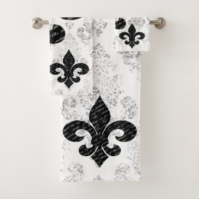 Fleur De Lis Bath Towel Set (Insitu)