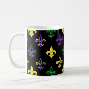 Fleur de Lis Beads - Black Coffee Mug