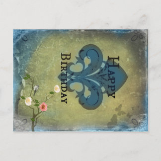 Fleur de Lis Birthday postcard