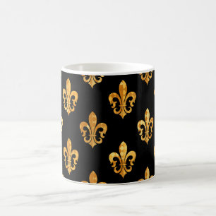 Fleur de Lis/black/gold/DIYbackground Coffee Mug