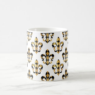 Fleur de Lis/black/gold/DIYfont Coffee Mug