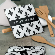Fleur de Lis, Black on White, Black, Your Name