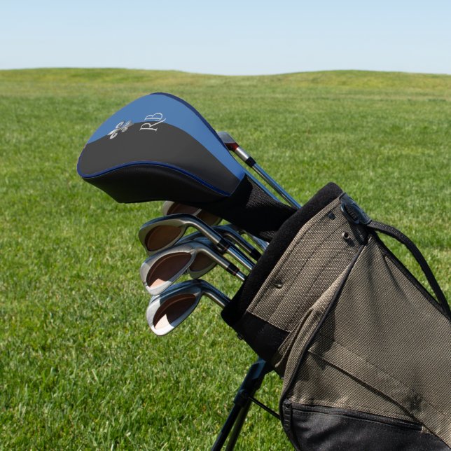 Fleur De Lis Blue Golf Head Cover (In Situ)