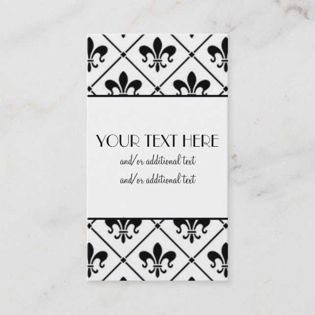 Fleur De Lis Border Business Card (Front)