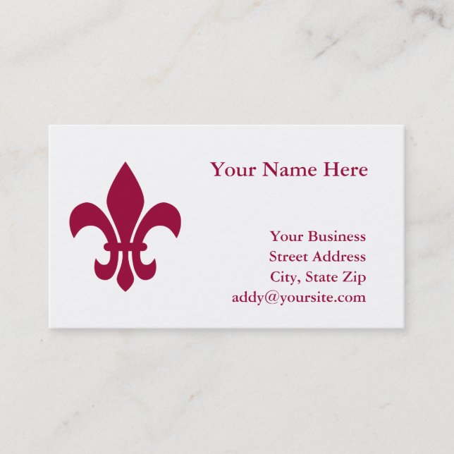 Fleur de Lis Business Card (Front)