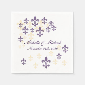 Fleur de Lis Cascade Cocktail Napkins