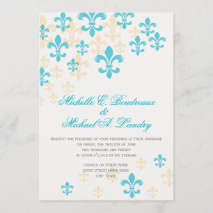 Fleur de Lis Cascade Informal Wedding 2 Invitation