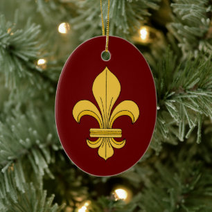 Fleur-de-lis Ceramic Ornament