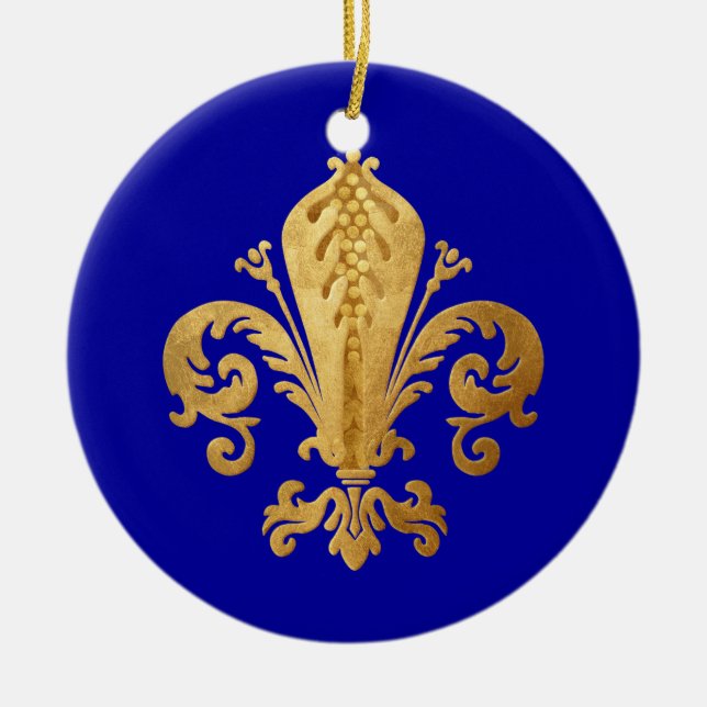 Fleur-de-lis Ceramic Ornament (Front)