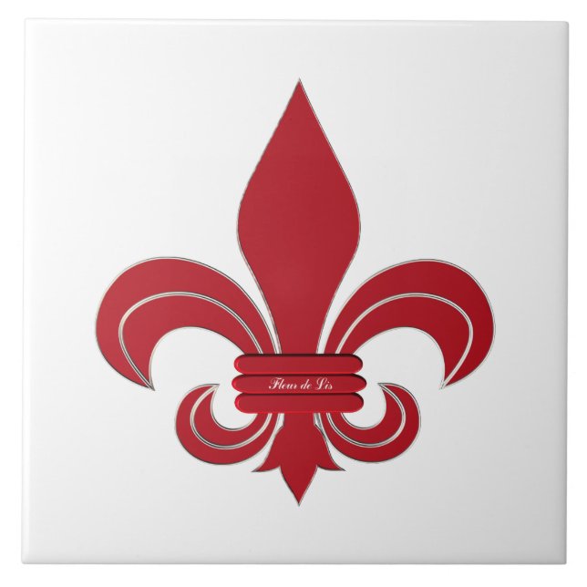 Fleur de Lis Ceramic Tile (Front)