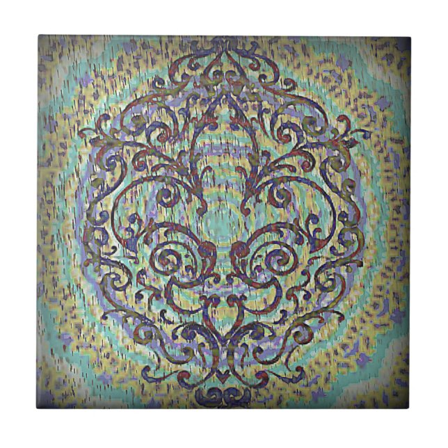 Fleur de lis ceramic tile (Front)