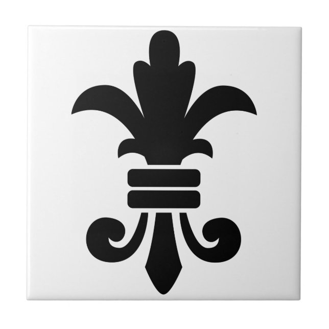 Fleur-De-Lis  Ceramic Tile (Front)