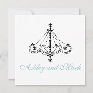 Fleur de Lis Chandelier Wedding Invitations