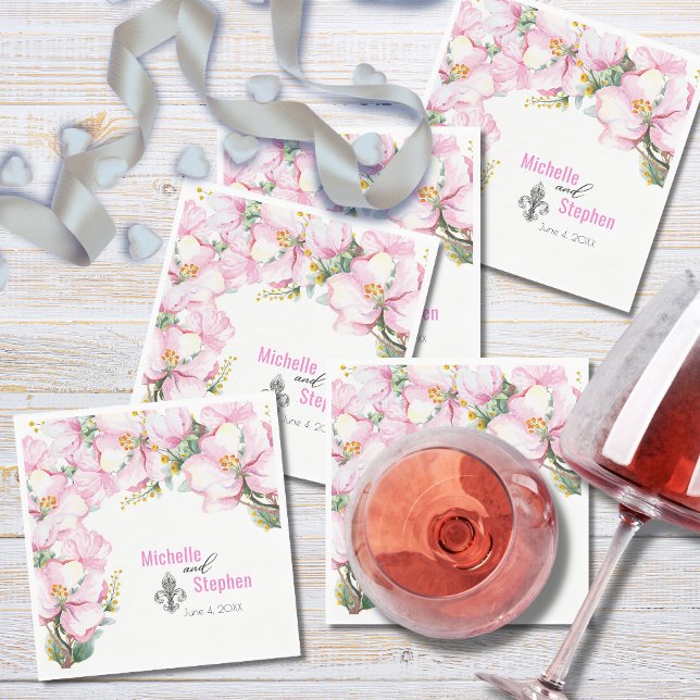 Fleur de lis / Cherry Blossom Paper Napkins (Creator Uploaded)