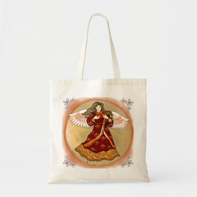 Fleur de lis Christian angel  Tote Bag (Front)