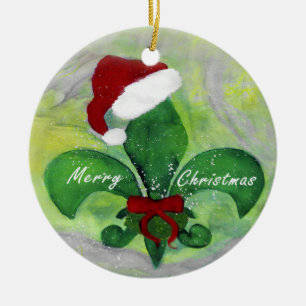 Fleur de lis Christmas ornament from my art.