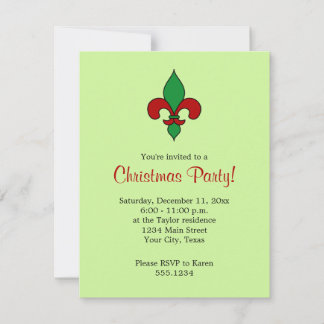 Fleur de Lis Christmas Party Invitation