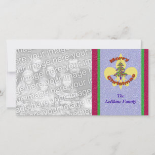 Fleur de Lis Christmas Tree Photo Card