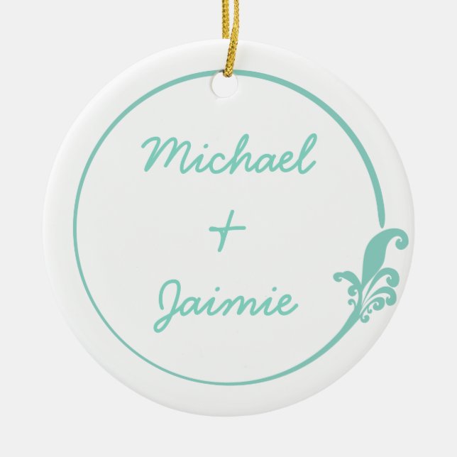 Fleur-de-Lis Circle Ceramic Ornament (Front)