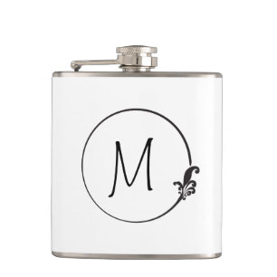Fleur-de-Lis Circle Hip Flask