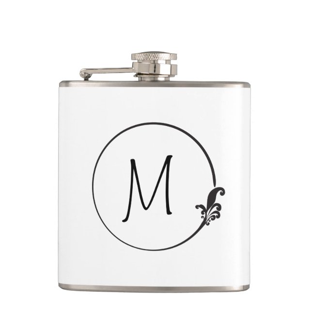 Fleur-de-Lis Circle Hip Flask (Front)