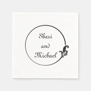Fleur-de-Lis Circle Monogram Napkin