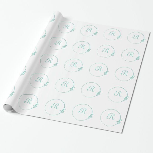 Fleur-de-Lis Circle Wrapping Paper (Unrolled)