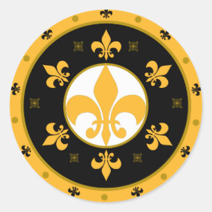 fleur de lis classic round sticker