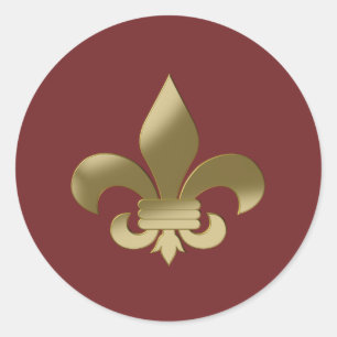 Fleur de Lis Classic Round Sticker