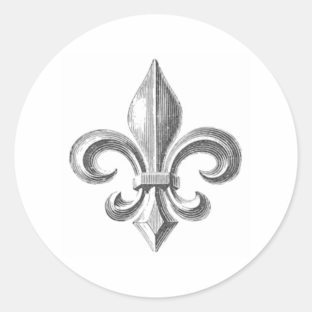 Fleur de Lis Classic Round Sticker (Front)