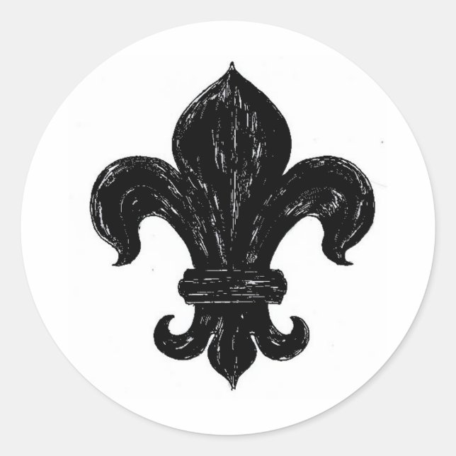 Fleur de lis classic round sticker (Front)