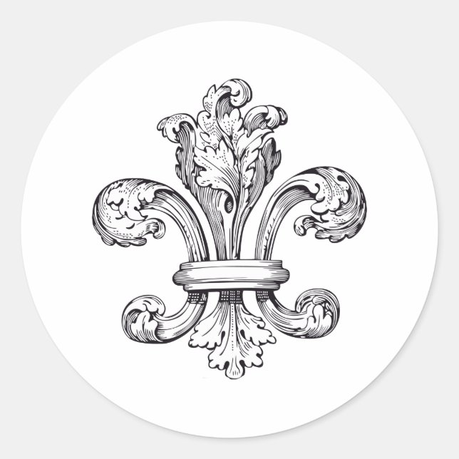 fleur de lis classic round sticker (Front)