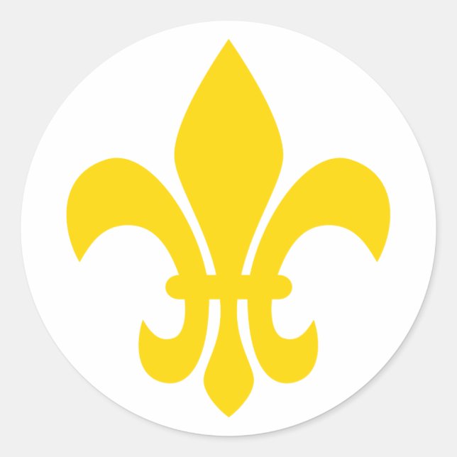 Fleur de Lis Classic Round Sticker (Front)