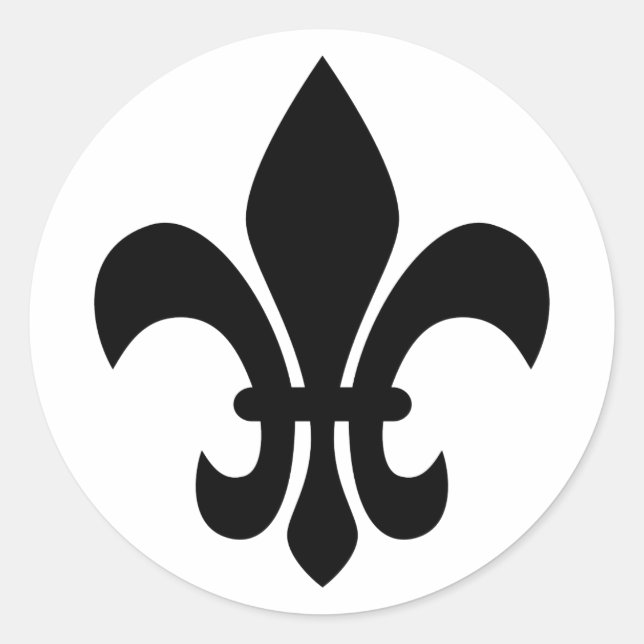 Fleur de Lis Classic Round Sticker (Front)