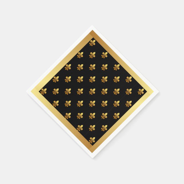Fleur de Lis Cocktail Napkins (Corner)